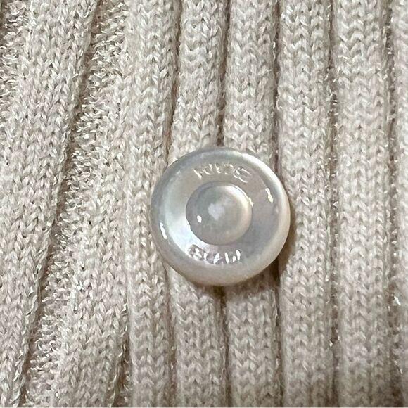 Escada Gold Metallic Wool Sweater Set Shell MED Cardigan LRG Holiday Glam Event - Picture 5 of 15